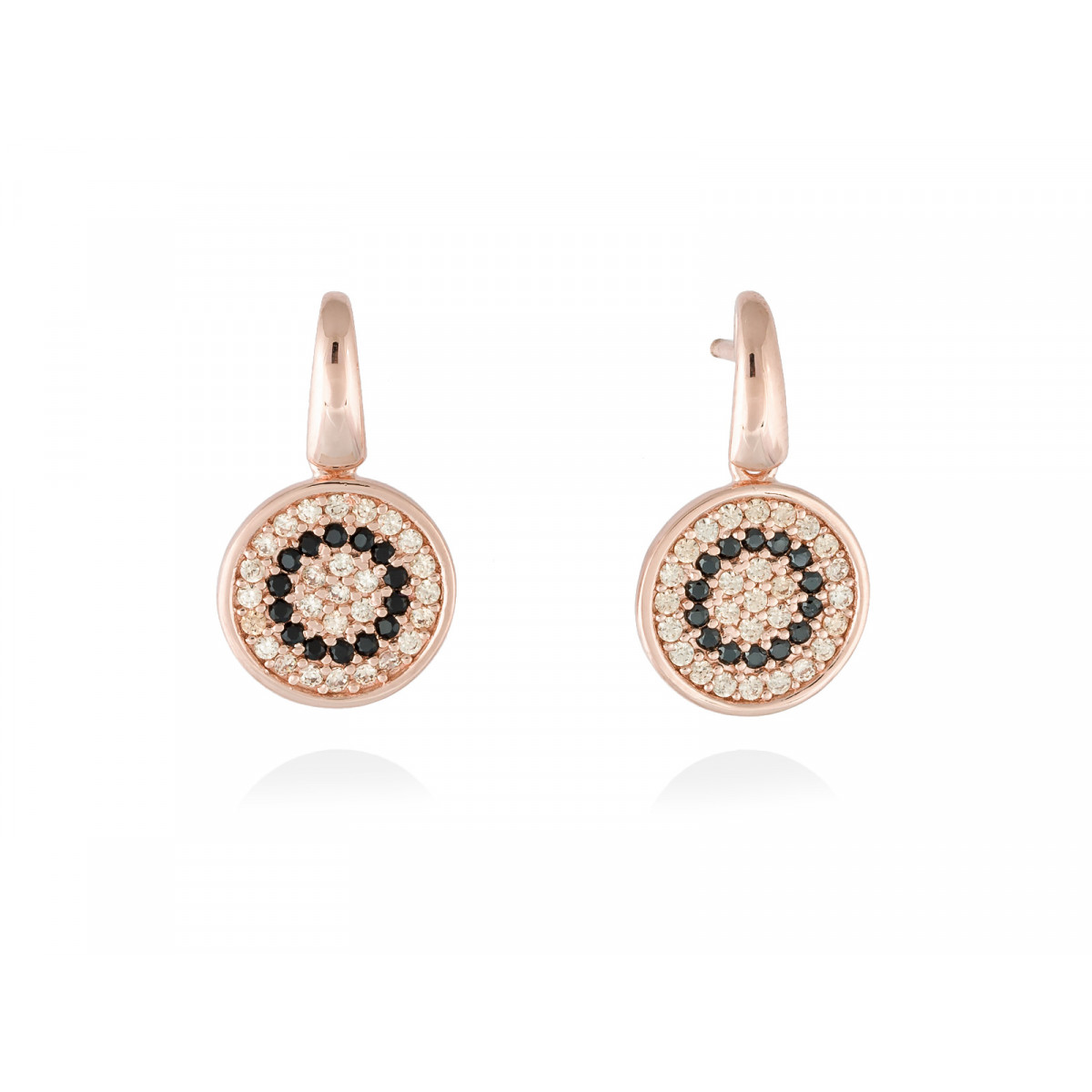 Pendientes Full Moon en plata Rosa