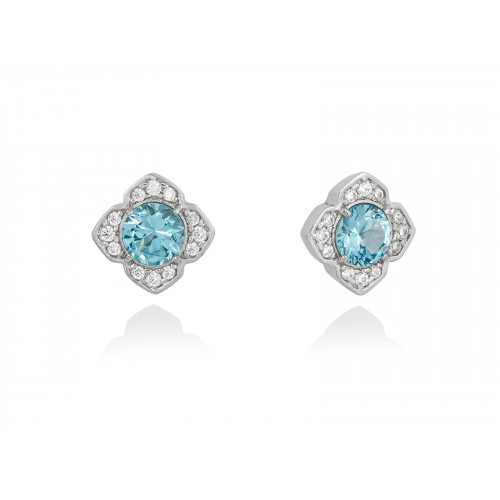 Pendientes Maui Azul en plata