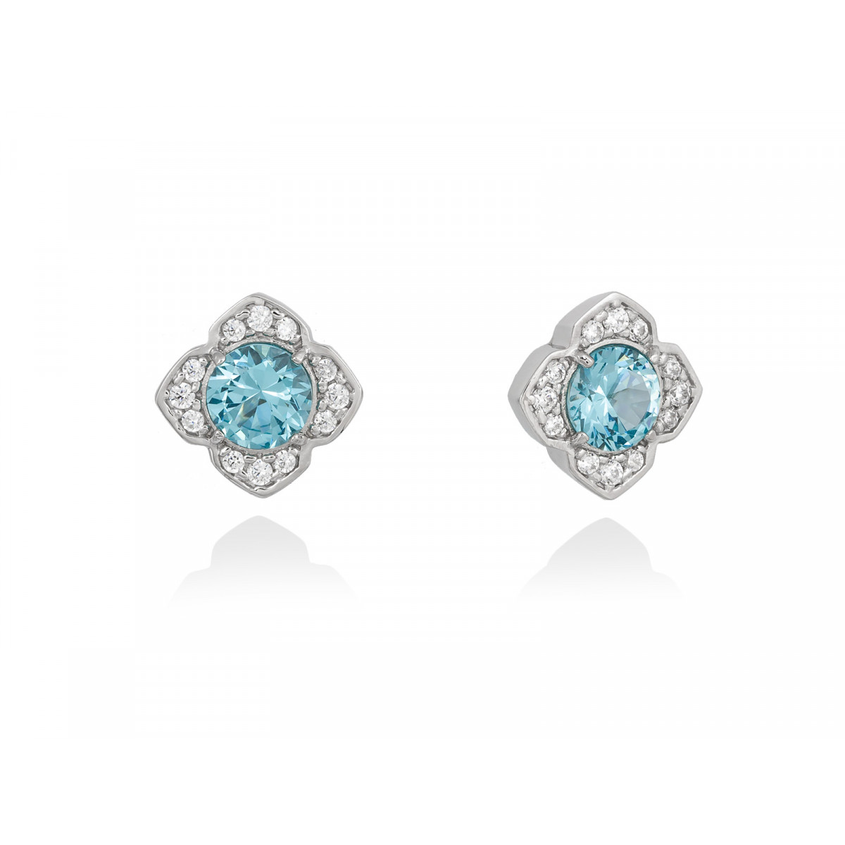 Pendientes Maui Azul en plata