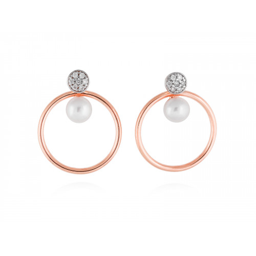 Pendientes Perle en plata rosa