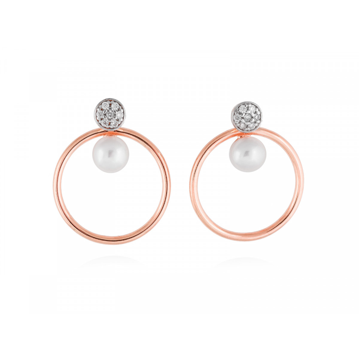 Pendientes Perle en plata rosa