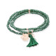 Pulsera ZEN Verde en plata Rosa