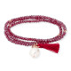 Pulsera ZEN Rojo en plata Rosa