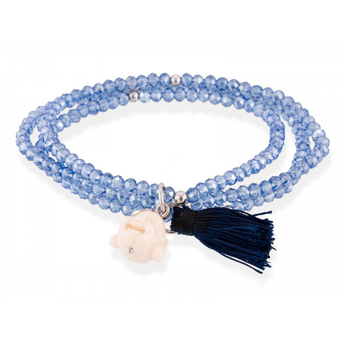Pulsera ZEN azul en plata