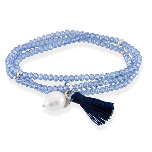 Pulsera ZEN azul en plata