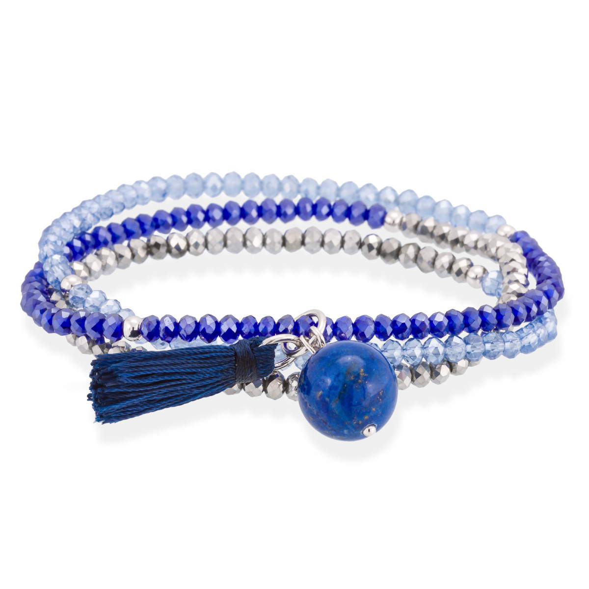 Pulsera ZEN azul en plata