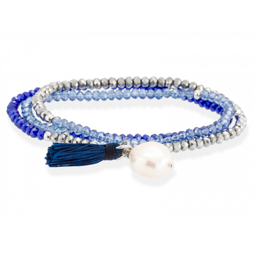 Pulsera ZEN azul en plata