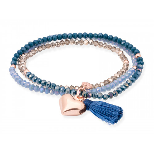 Pulsera ZEN azul en plata Rosa