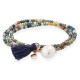 Pulsera ZEN Azul en plata rosa