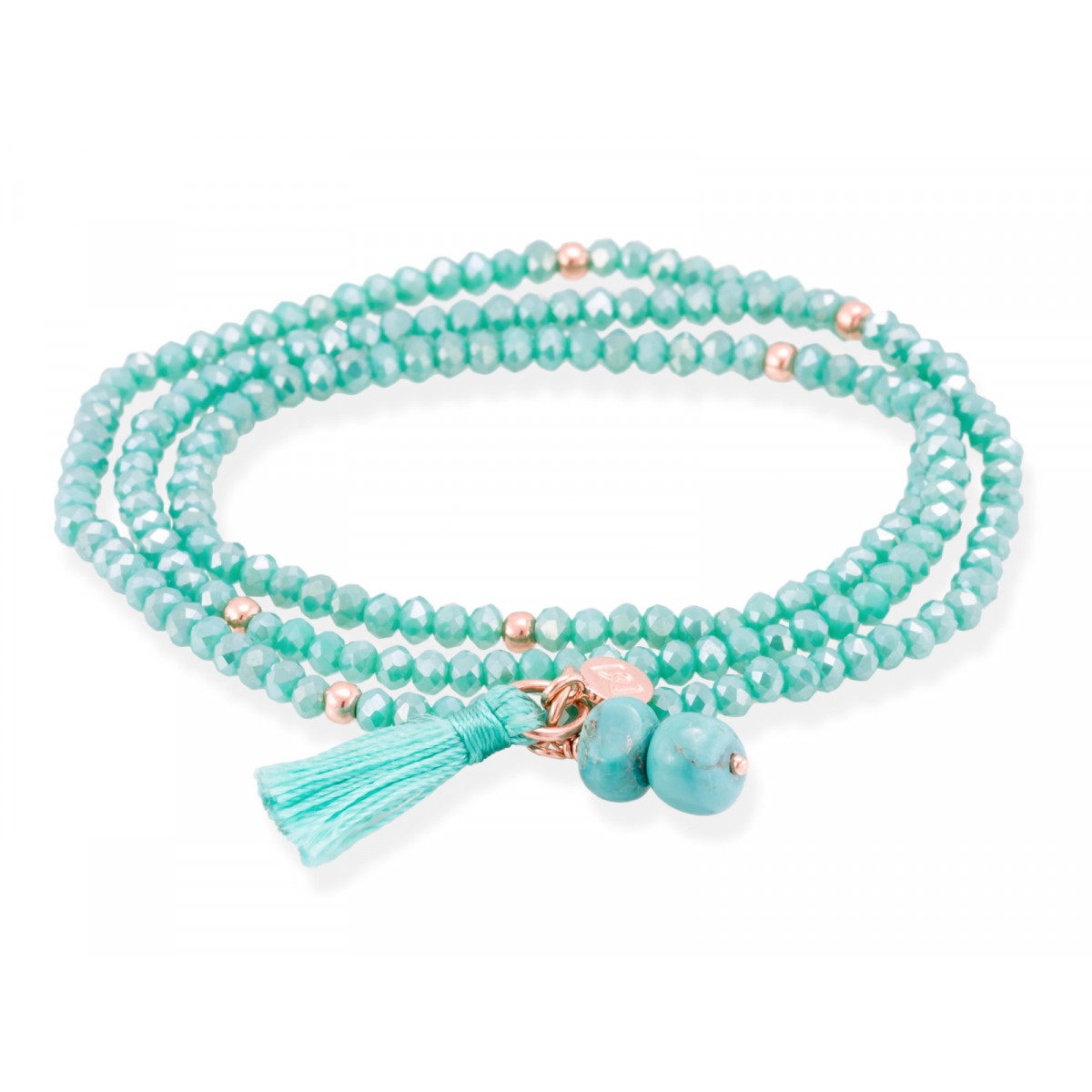 Pulsera ZEN Azul en plata rosa