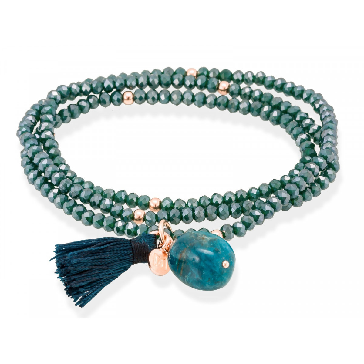 Pulsera ZEN Azul en plata rosa