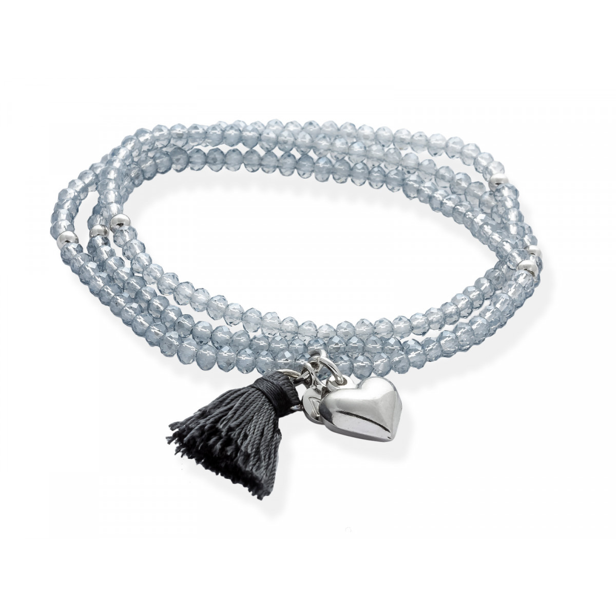 Pulsera ZEN Gris en plata