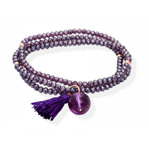 Pulsera ZEN Malva en plata rosa
