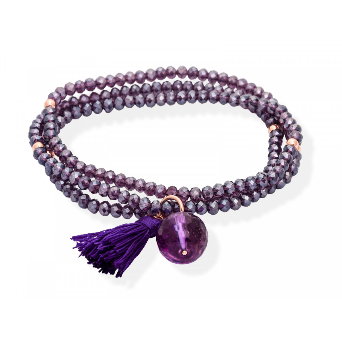 Pulsera ZEN Malva en plata rosa