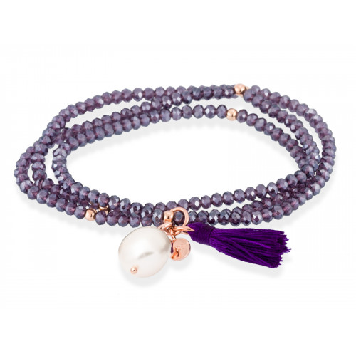 Pulsera ZEN Malva en plata rosa