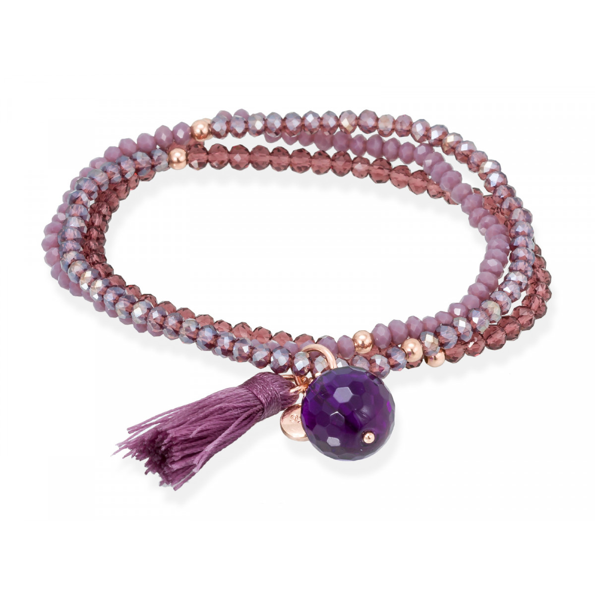 Pulsera ZEN Malva en plata rosa
