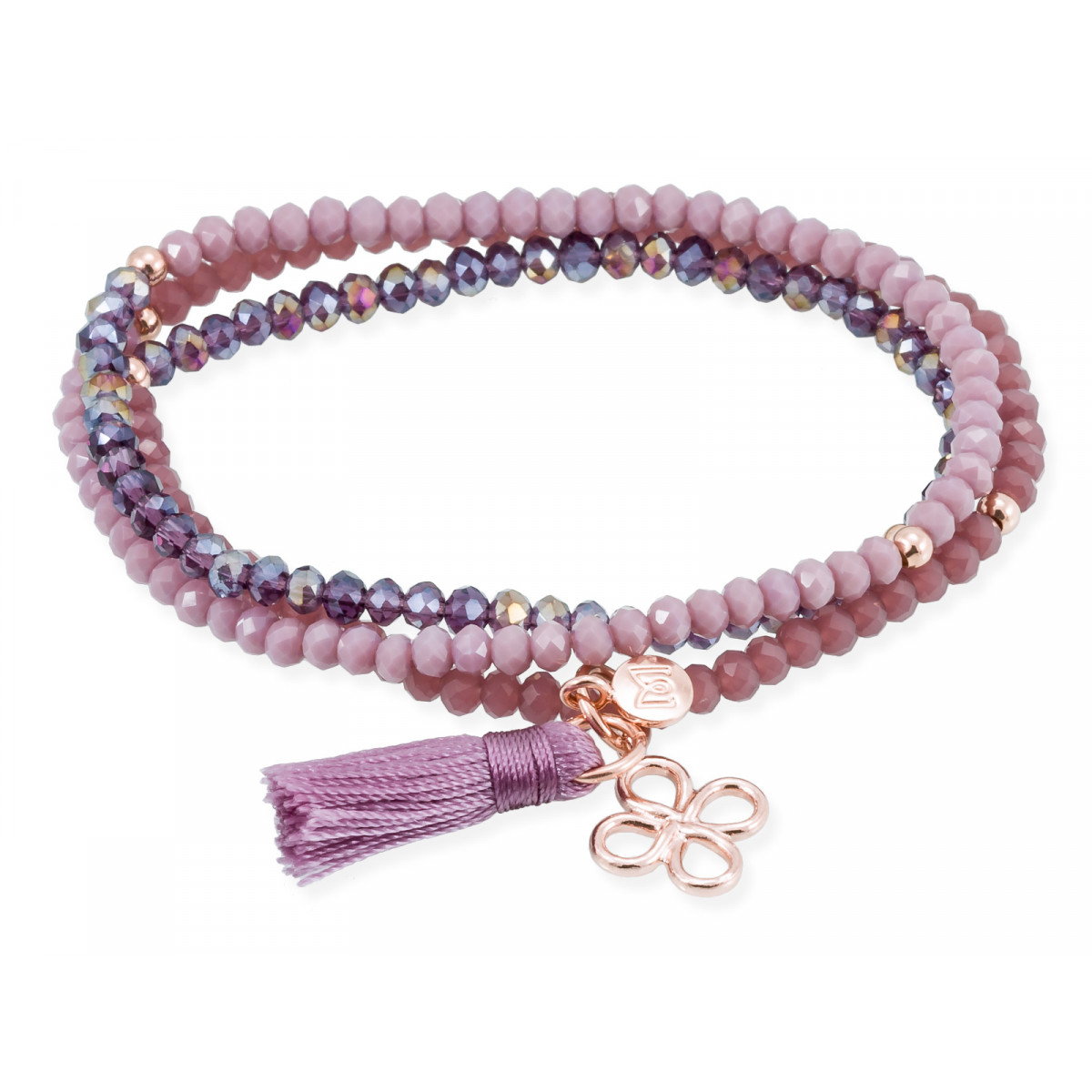 Pulsera ZEN Malva en plata rosa