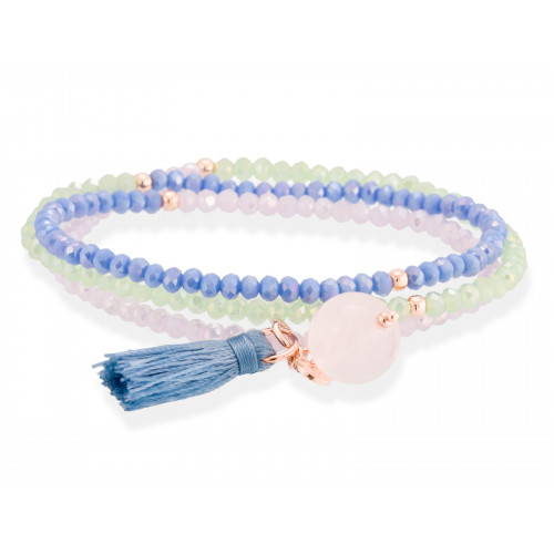 Pulsera ZEN Multicolor en plata rosa