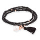 Pulsera ZEN Negro en plata rosa