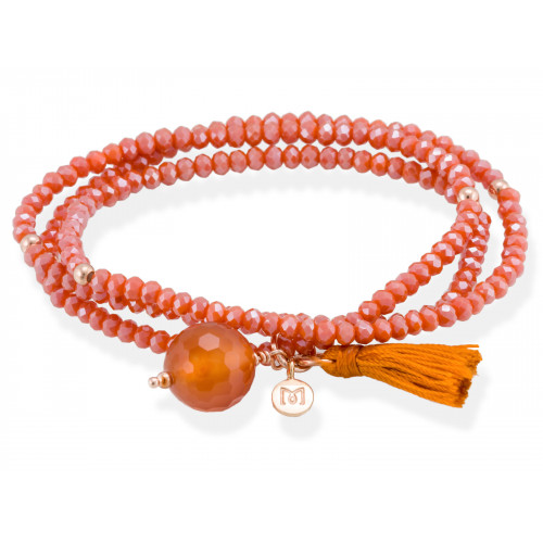 Pulsera ZEN Naranja en plata rosa