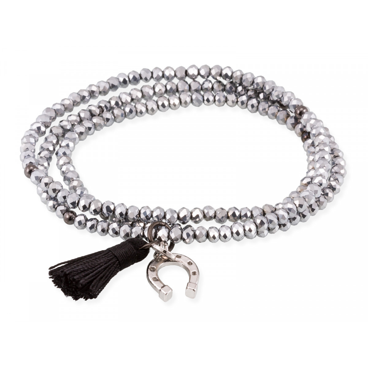 Pulsera ZEN Gris en plata