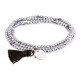 Pulsera ZEN Gris en plata