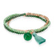 Pulsera ZEN Verde en plata dorada