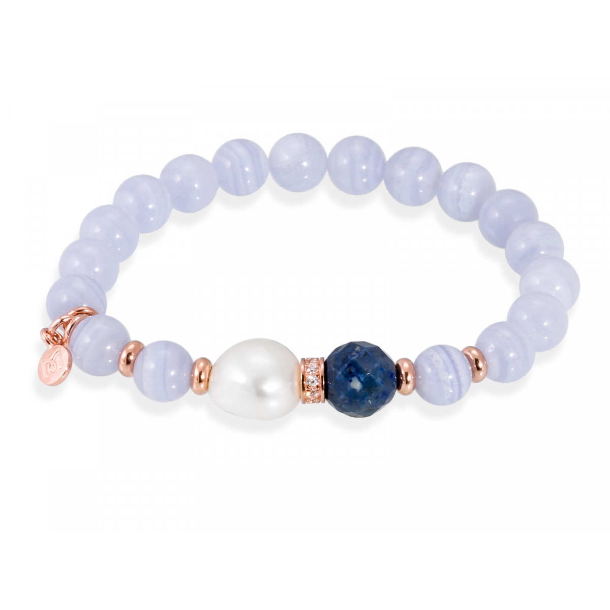 Pulsera Chakra Azul en plata Rosa