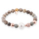 Pulsera Chakra Gris en plata rosa
