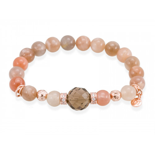 Pulsera Chakra Marrón en plata rosa