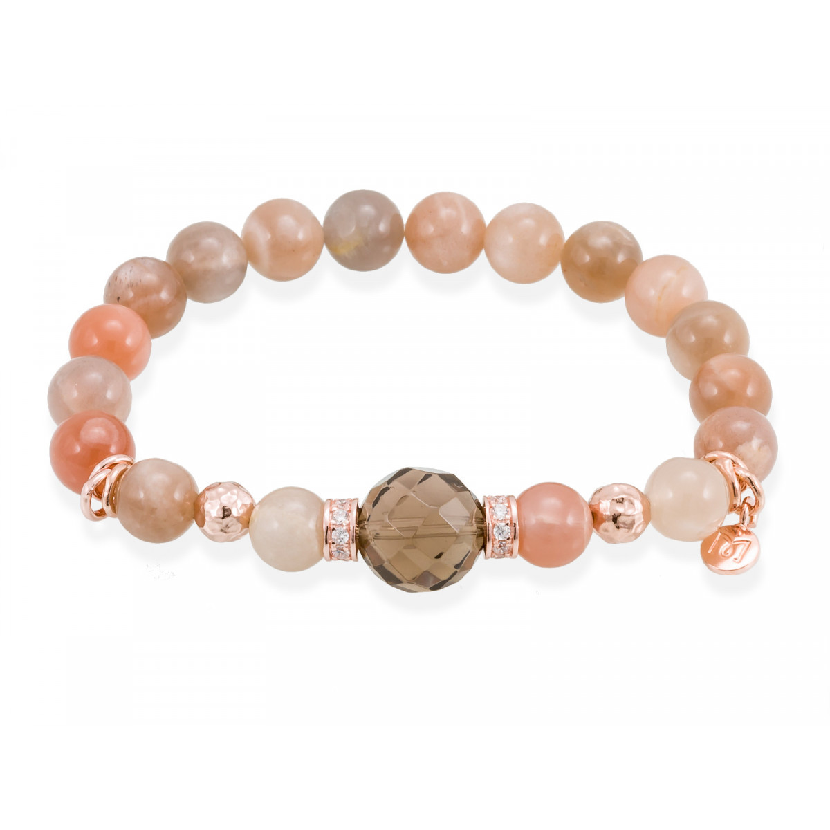 Pulsera Chakra Marrón en plata rosa
