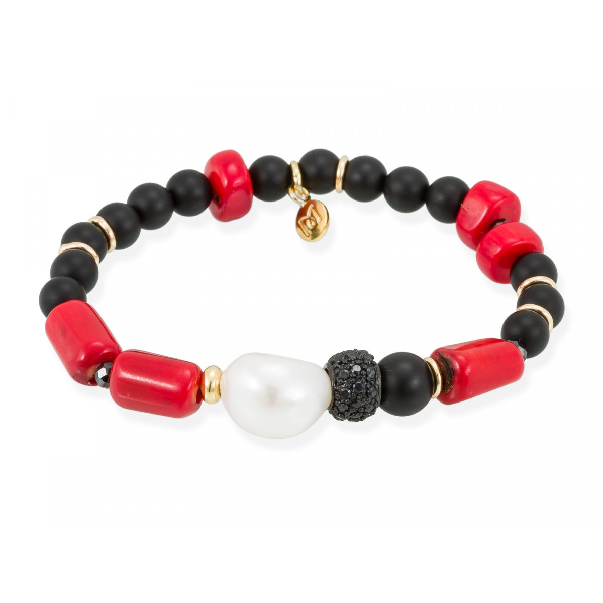 Pulsera Coral en plata dorada