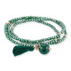 Pulsera ZEN Verde en plata rosa