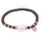 Pulsera Matt Marrón en plata rosa