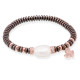 Pulsera Matt Marrón en plata rosa