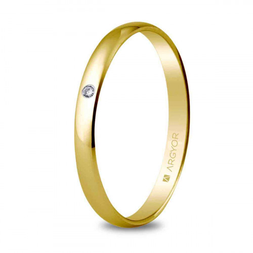 Alianza de boda oro con diamante