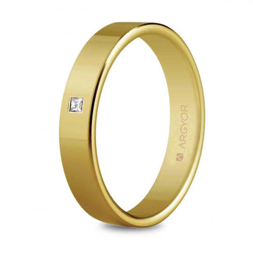 Alianza de boda oro con diamante