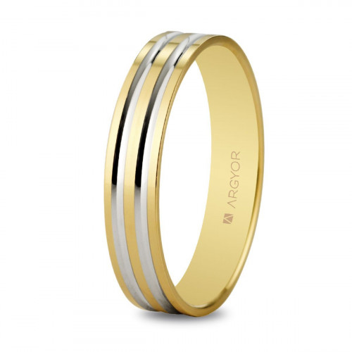 Alianza de boda oro bicolor