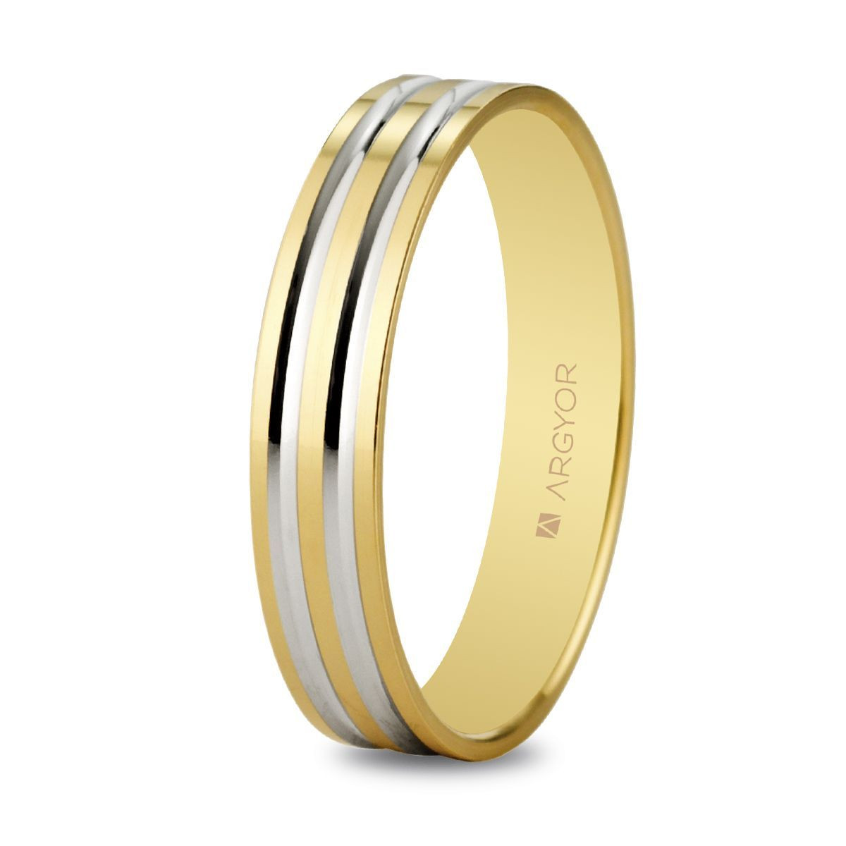 Alianza de boda oro bicolor