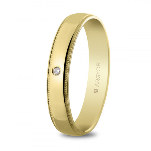Alianza oro con diamante