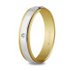Alianza oro bicolor con diamante
