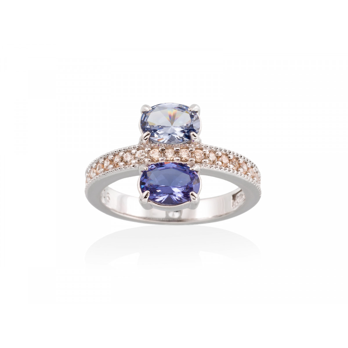 Anillo Mirrow Azul en plata