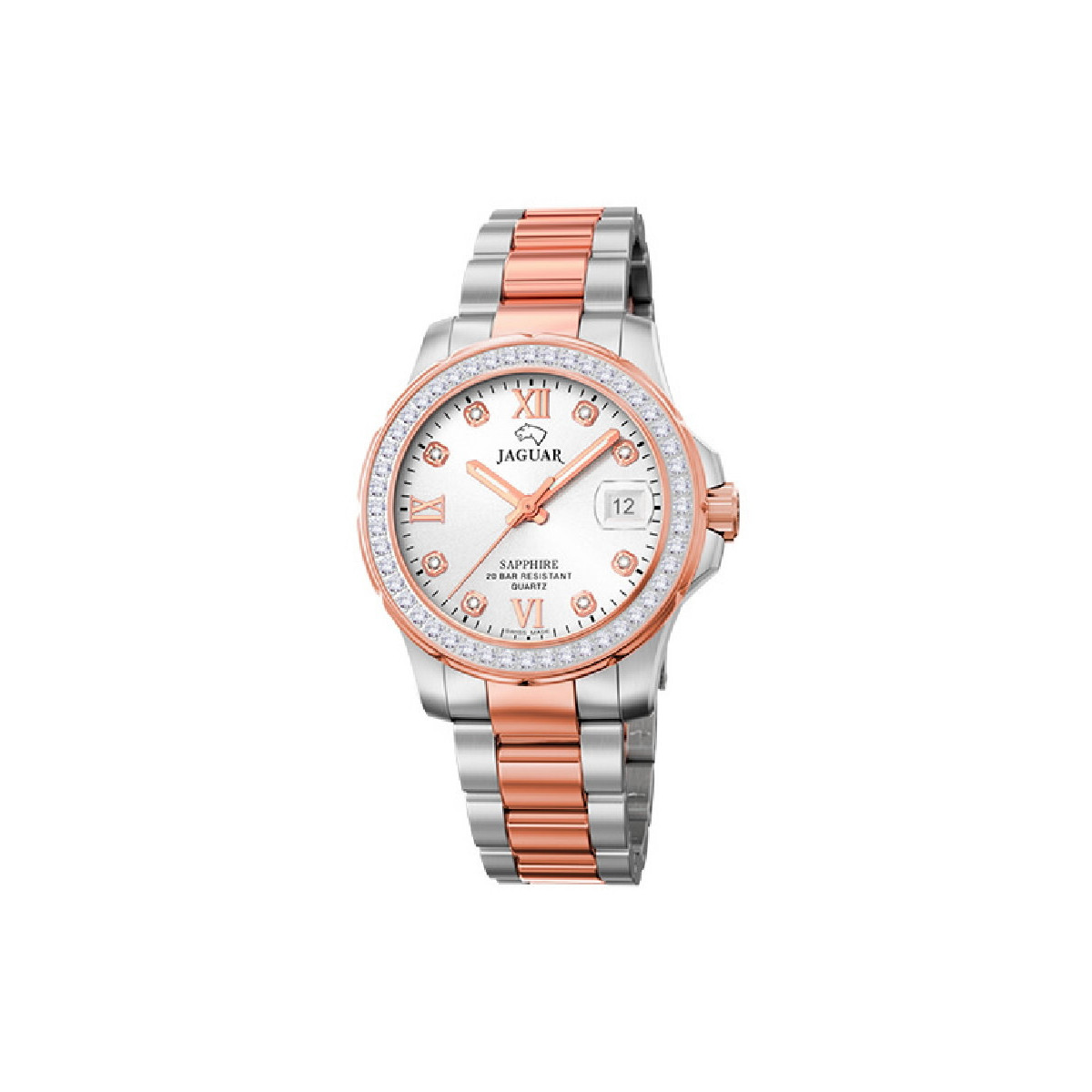 RELOJ JAGUAR PLATEADO/ROSADO