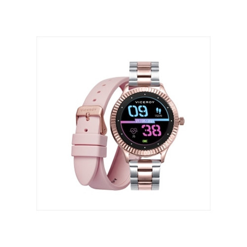 RELOJ SMART ACERO IP ROSA BRAZALETE