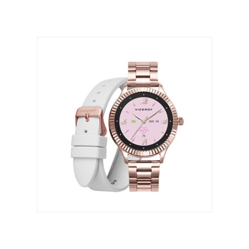 RELOJ SMART ACERO IP ROSA BRAZALETE