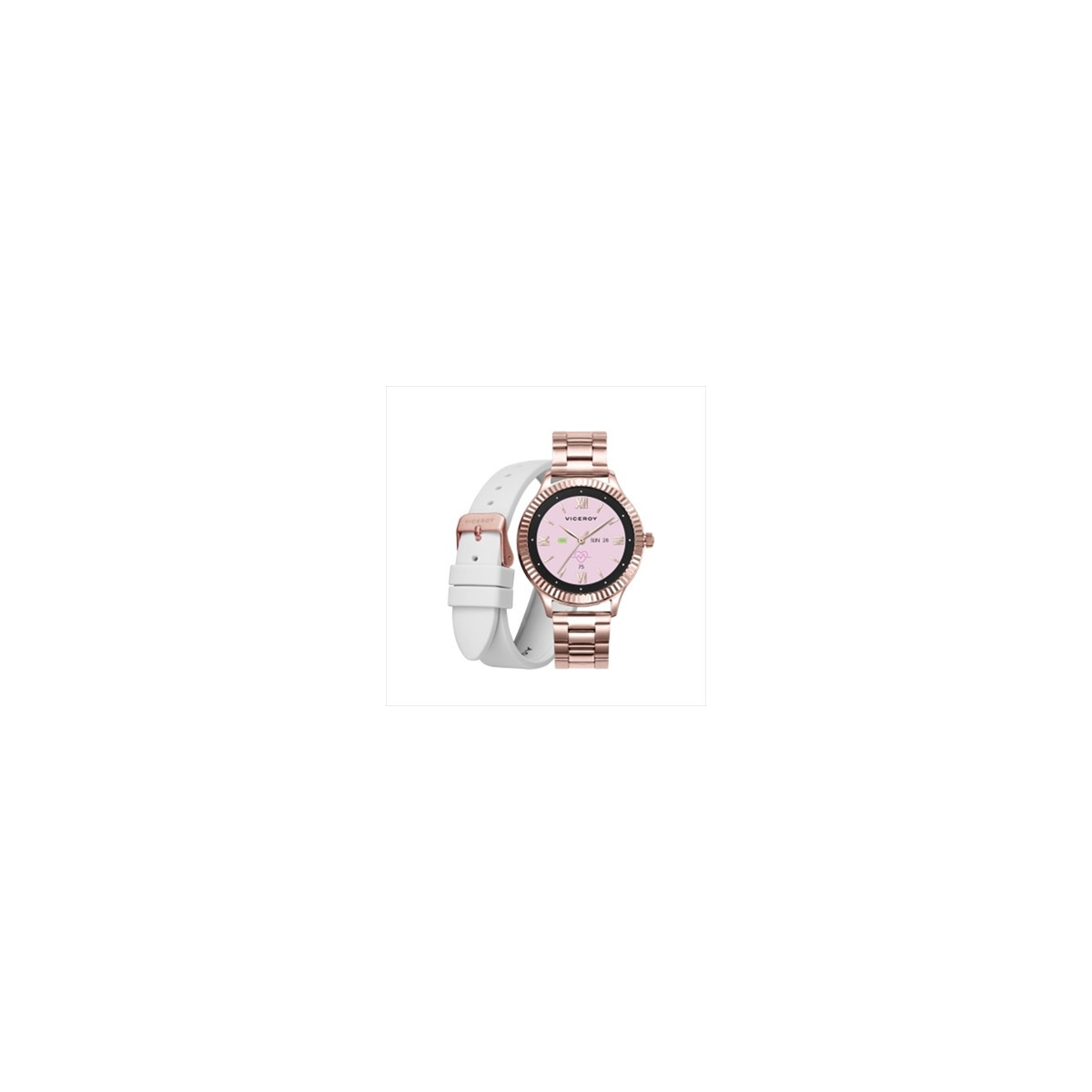 RELOJ SMART ACERO IP ROSA BRAZALETE