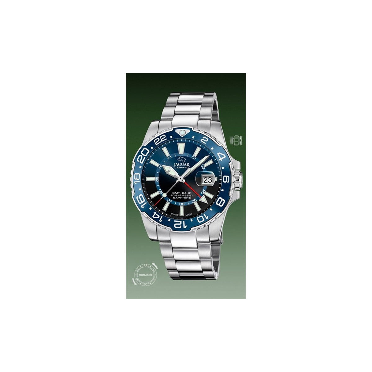 RELOJ JAGUAR SWISS AZUL/NEGRO